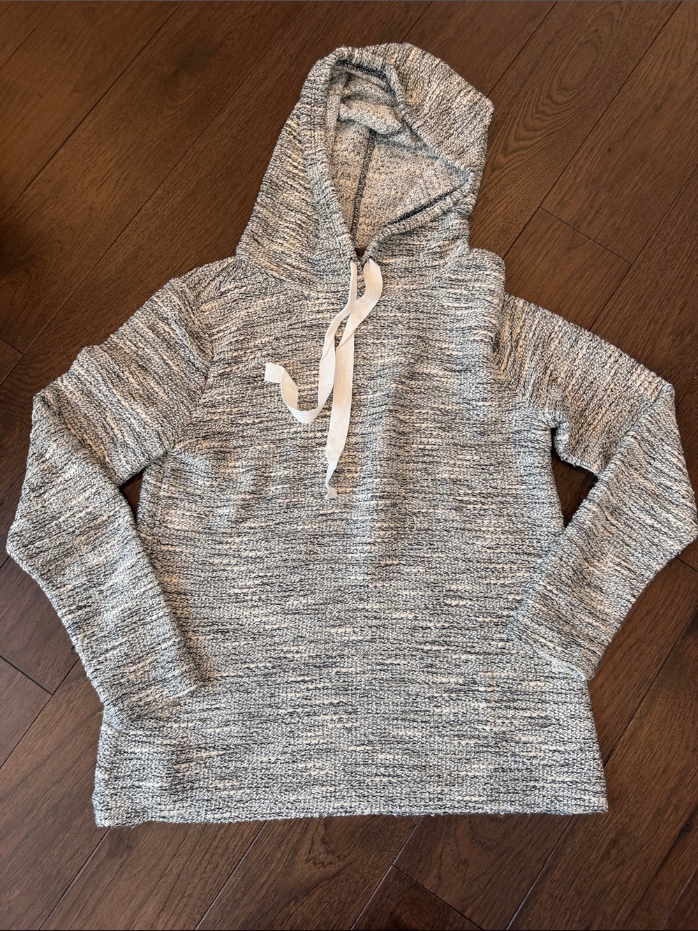 LOFT Marled Gray Shimmer Hooded Sweater Size Small - C54-153